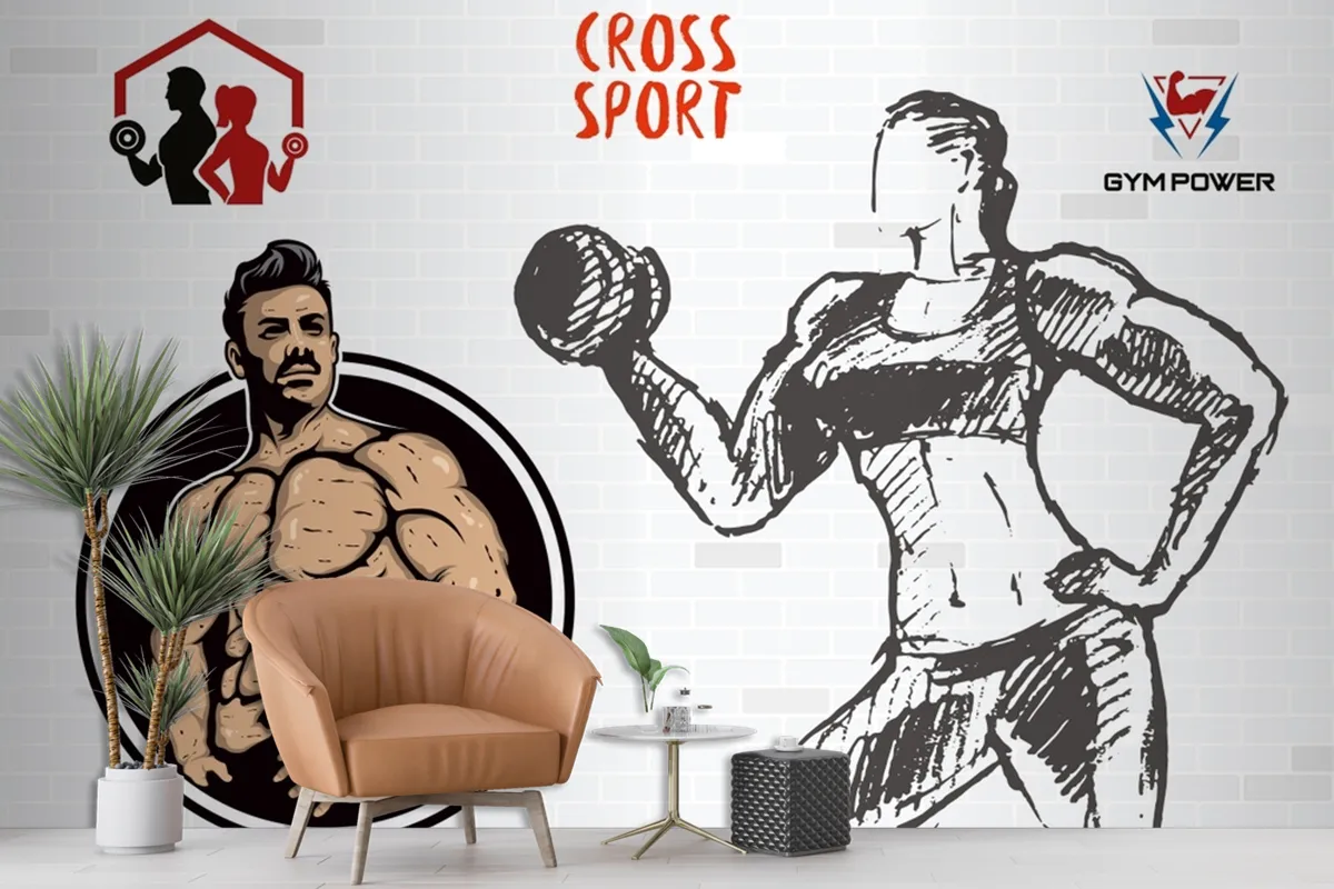 Çapraz Spor Gym Fitness Duvar Kağıdı