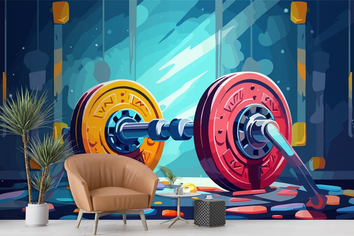 Disk Ağırlıklı Dinamik Fitness Merkezi Duvar Kağıdı