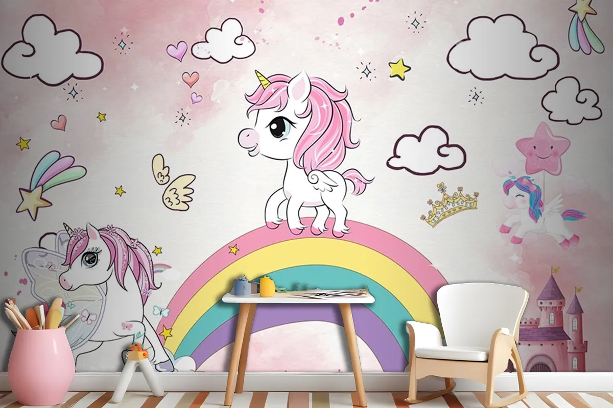 Unicorn Çocuk Odası Duvar Kağıdı