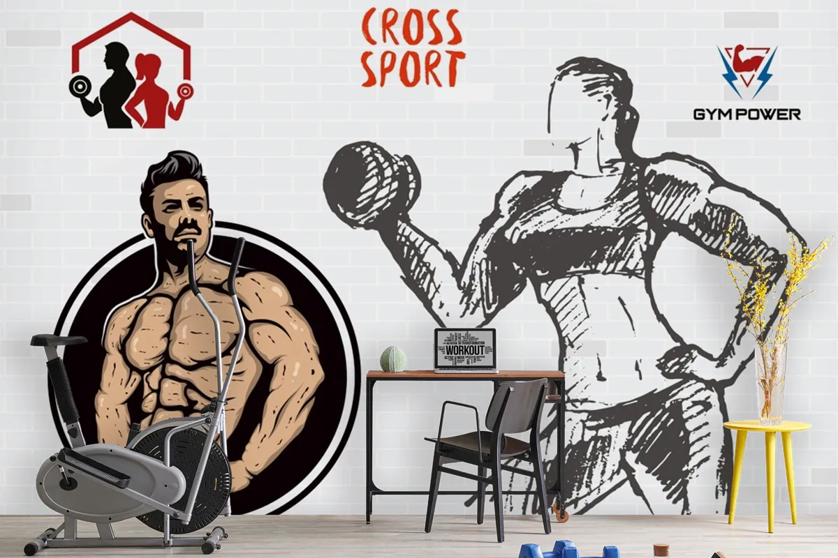 Çapraz Spor Gym Fitness Duvar Kağıdı