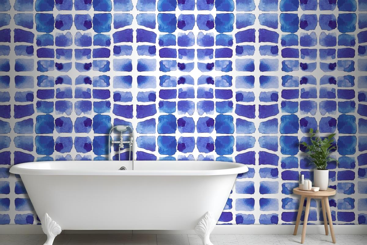 Suluboya Shibori Desenli Banyo Duvar Kağıdı