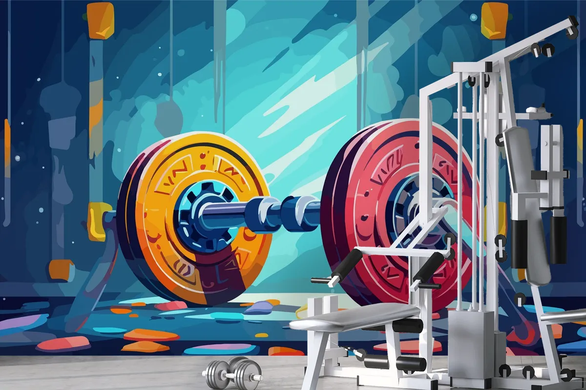 Disk Ağırlıklı Dinamik Fitness Merkezi Duvar Kağıdı