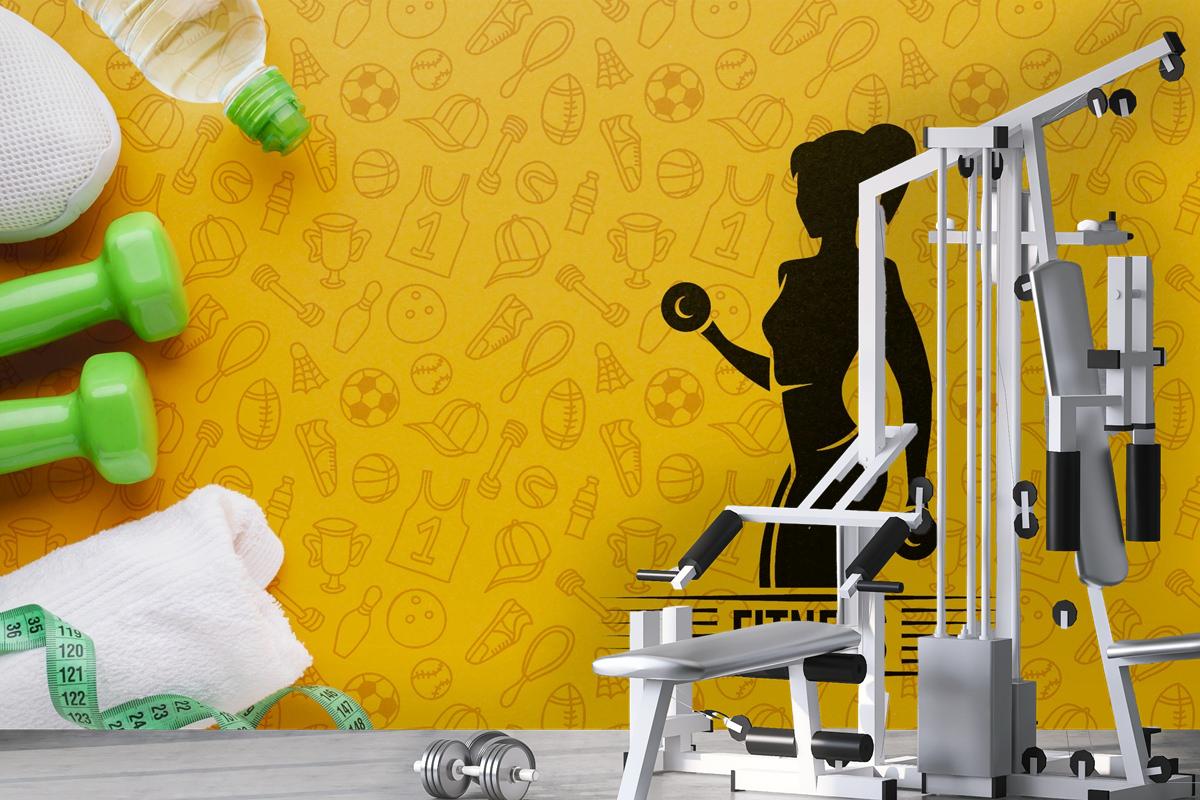 Fitness Eğitim Ekipmanları Ve Su Gym Duvar Kağıdı