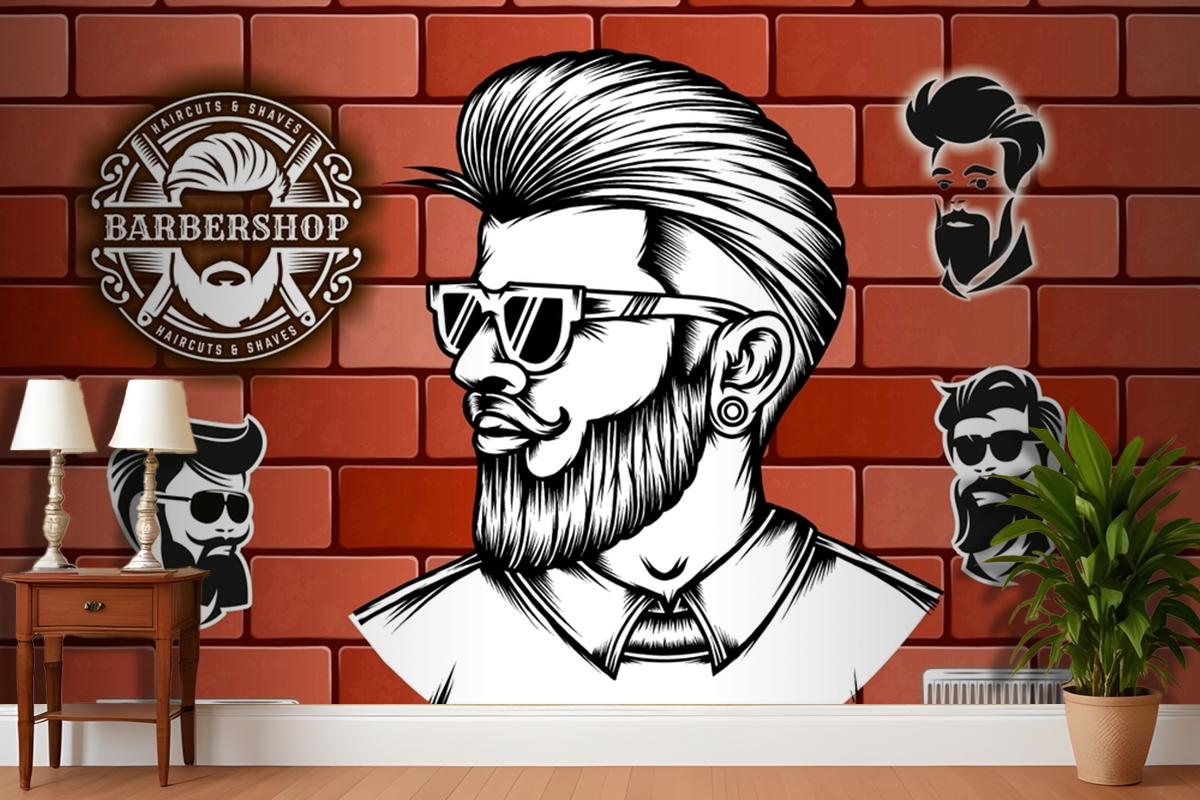 Tuğla Arka Plan Barbershop Duvar Kağıdı