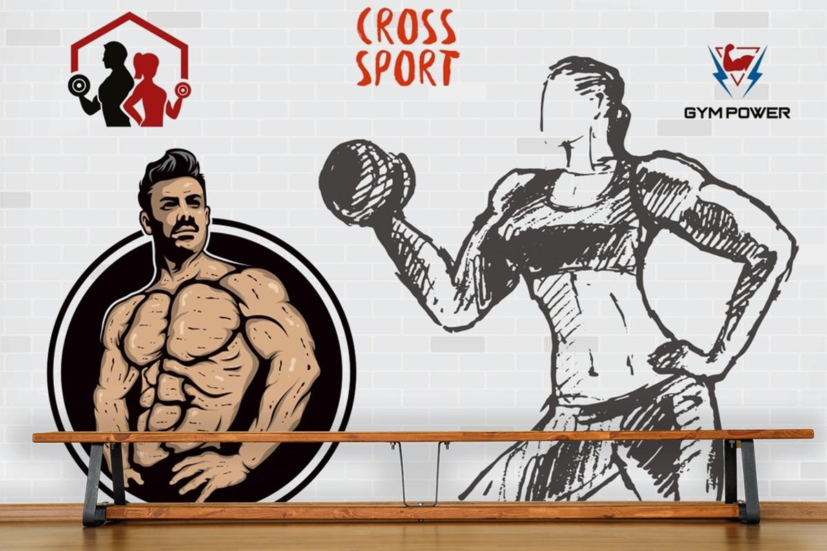 Çapraz Spor Gym Fitness Duvar Kağıdı