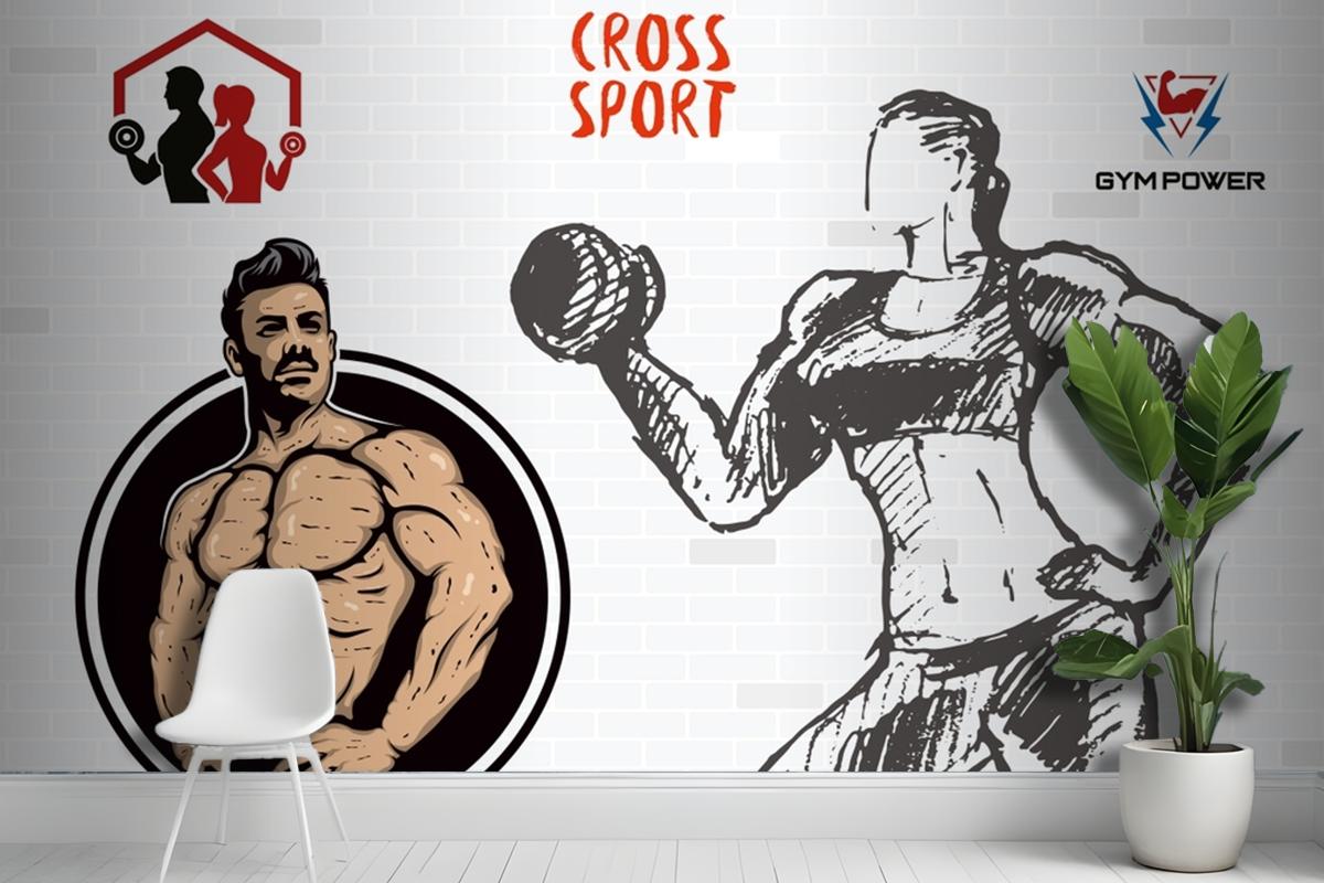 Çapraz Spor Gym Fitness Duvar Kağıdı