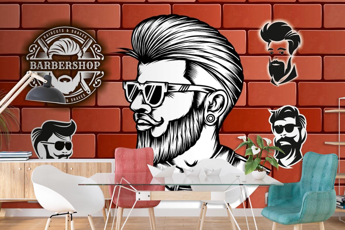 Tuğla Arka Plan Barbershop Duvar Kağıdı