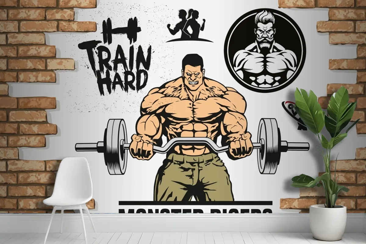 Tuğla Duvar Halter Gym Duvar Kağıdı